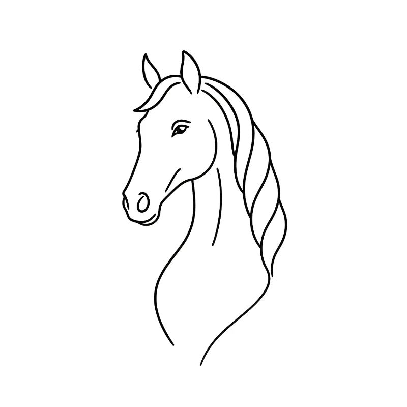 Eleganter Silhouetten-Pferd