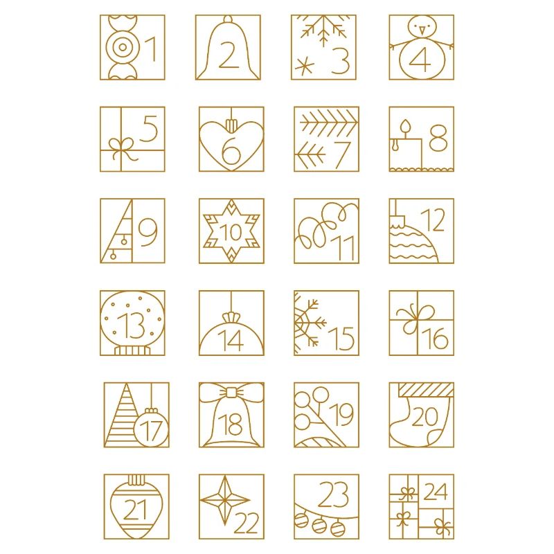 Advent Calendar Gold Checkered Geometric Pattern