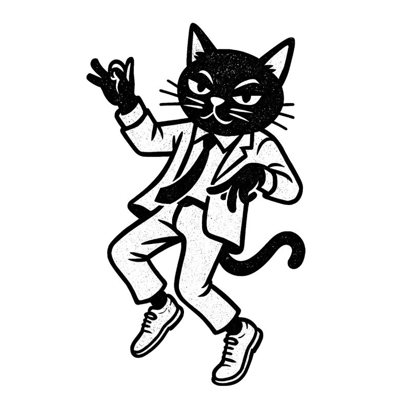 Jazz cat in suit dancing
