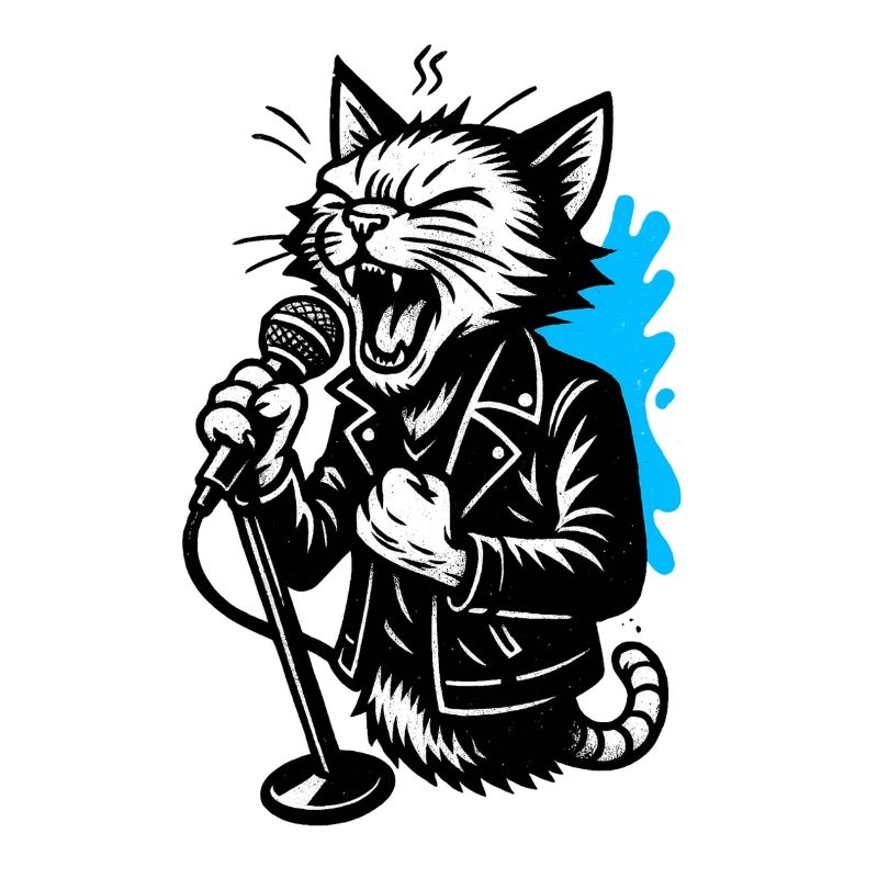 Katzensänger mit Mikrofon