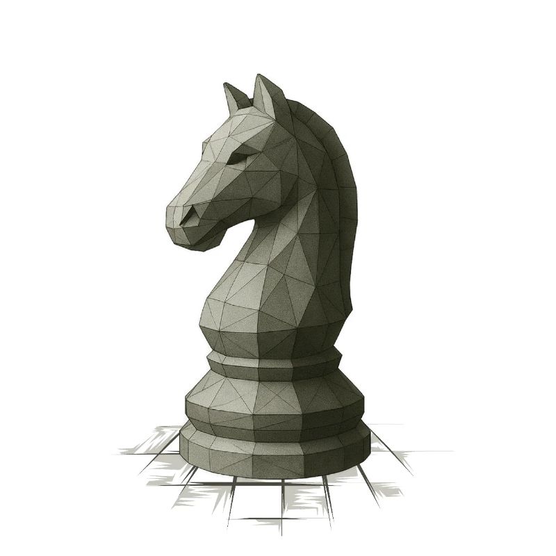 Low Poly Schach Springer Design