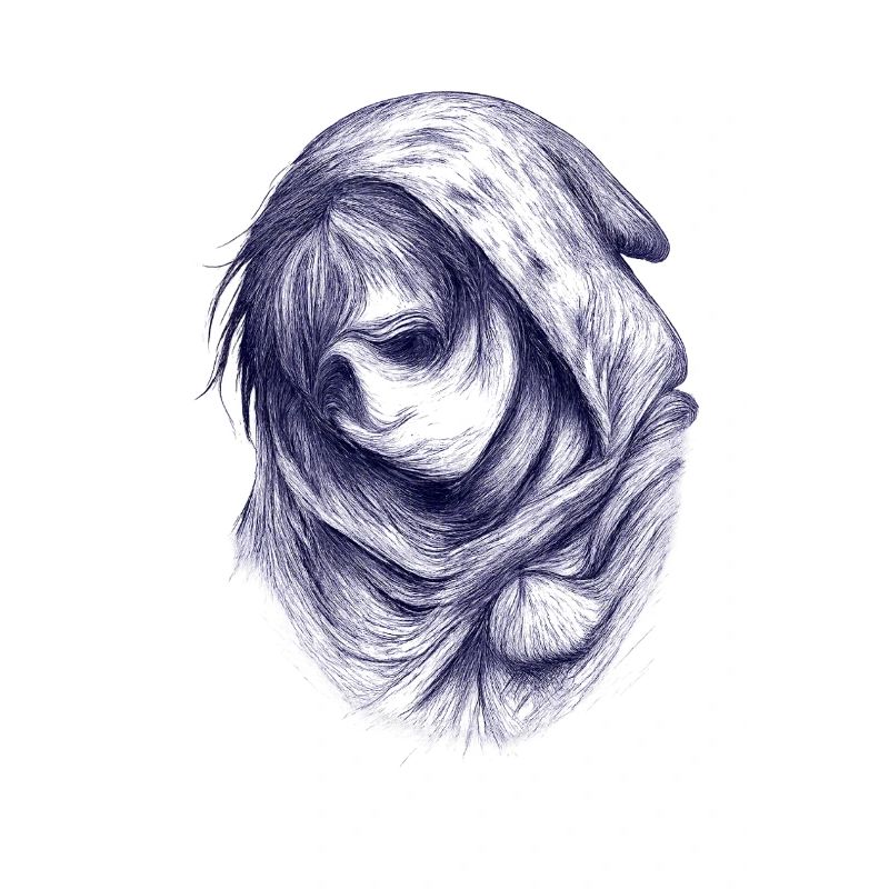 Blaue Hülle: Gesichtslose Figur