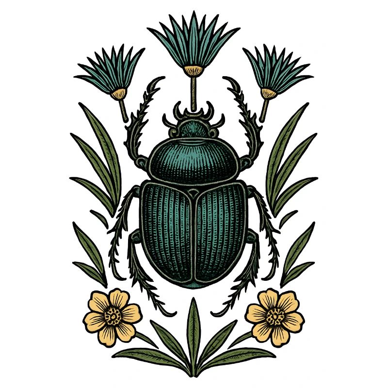 Insect in flower frame