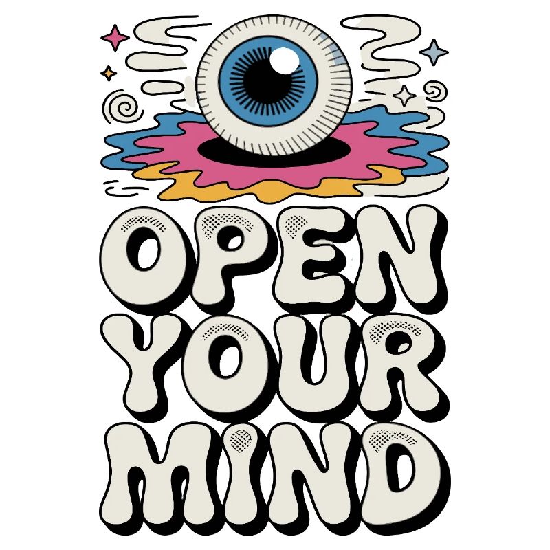 Open Your Mind Psychedelic Eye Retro Hippie