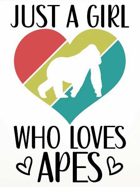 Affe Herz Silhouette Retro-Style