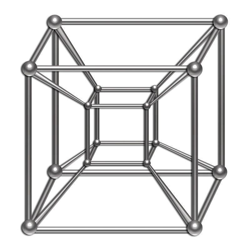 TESSERACT, Hypercube 4D, digital, Symbol -