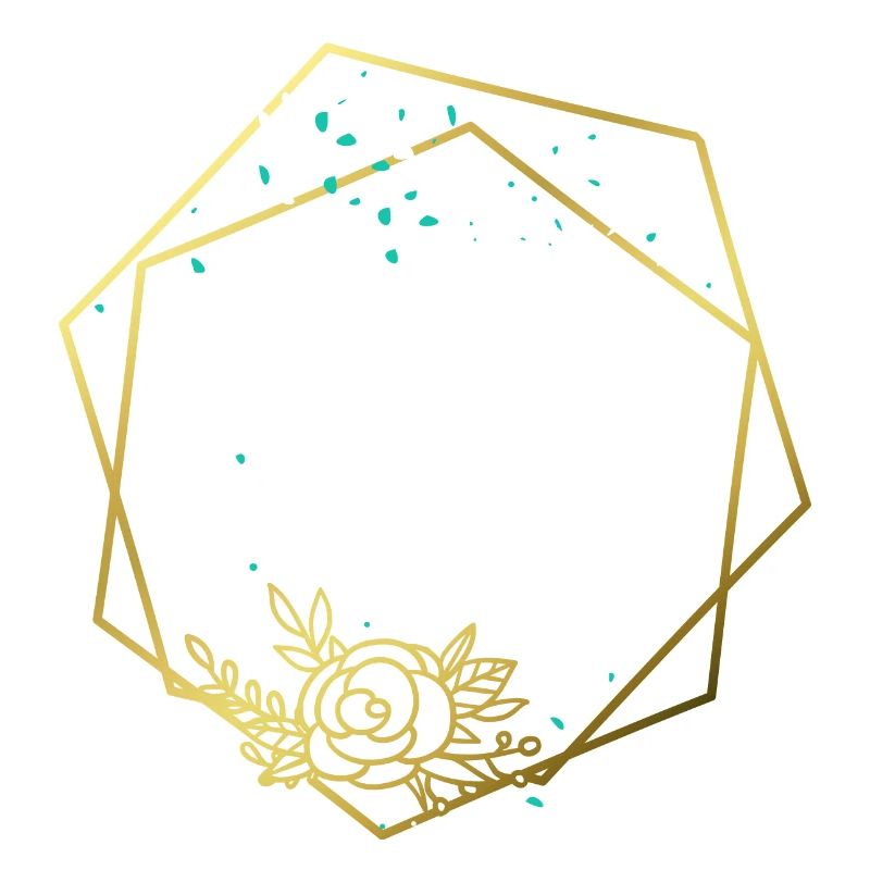 Frame Gold Rose Abstract Hexagon Hexagon