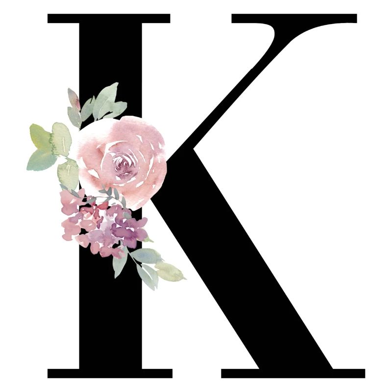 Buchstabe K mit Blumenranke