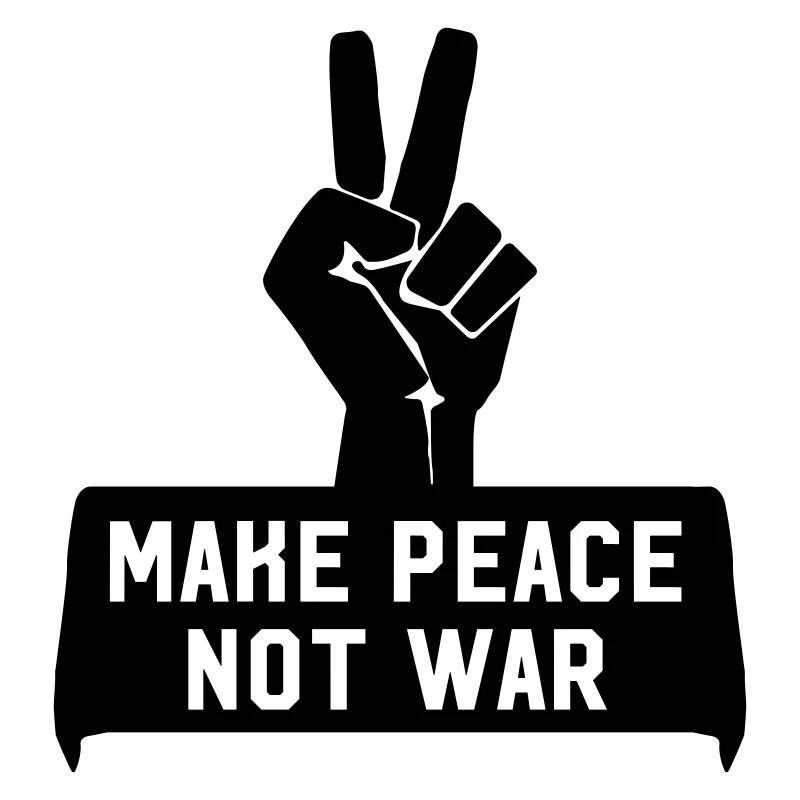 Make Peace Not War Hand mit Peacezeichen