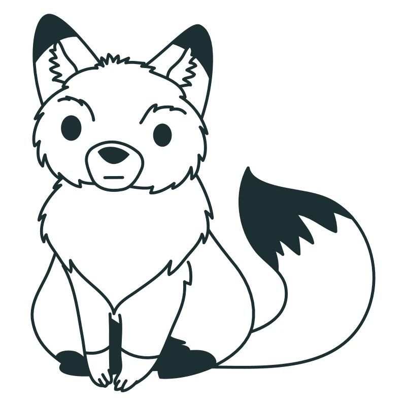 Sitting Fox Umriss