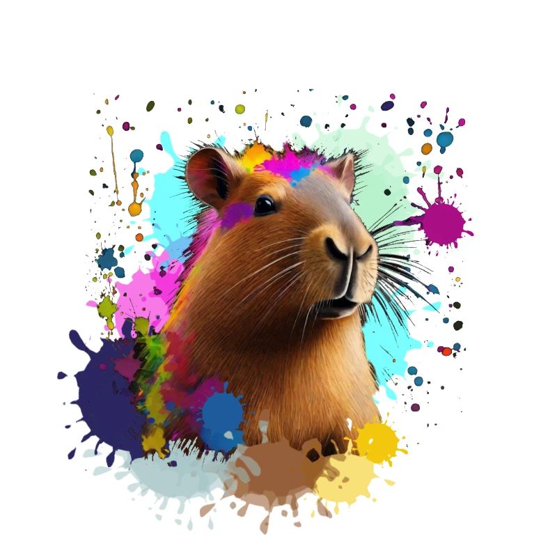 capybara, cochon, graffiti, capybara, coloré