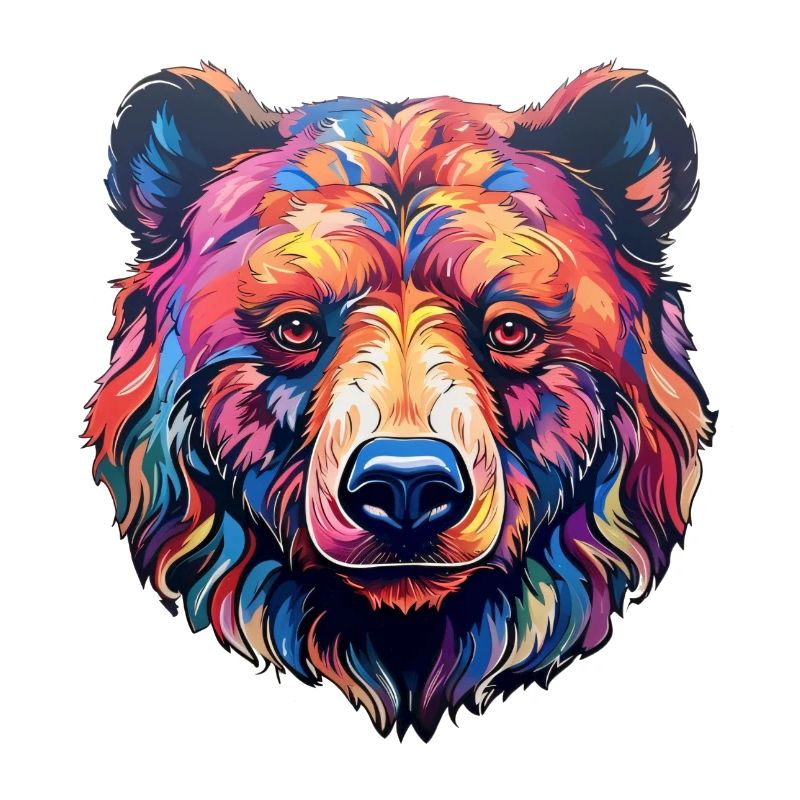 Bär psychedelisch und bunt