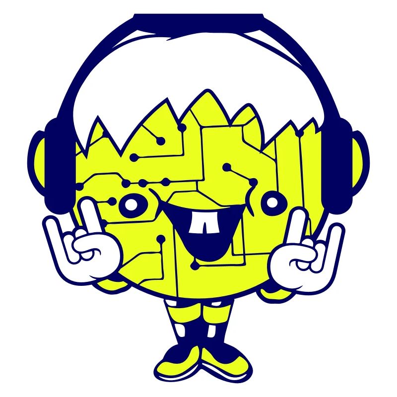 DJ Data Microchip Pattern Computer Nerd Geek Party