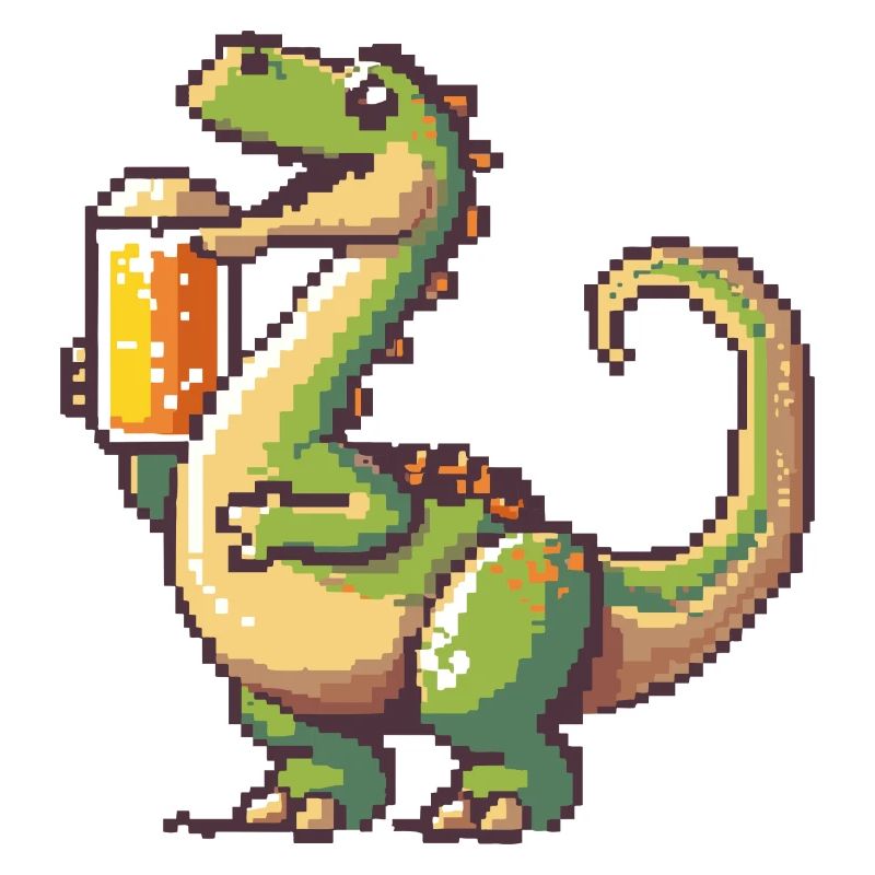 Dinosaurier brontosaurus Bier Pixel