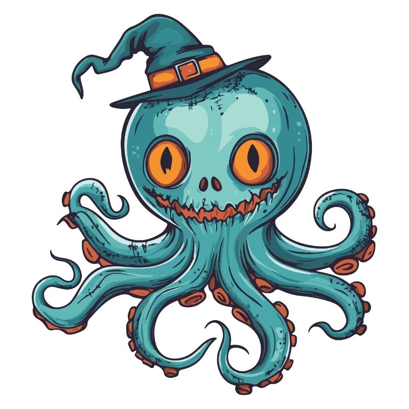 Octopus Halloween Comic Funny