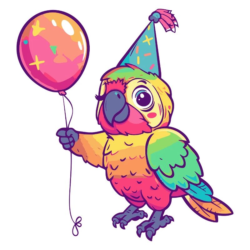 Parrot Birthday Comic Cute