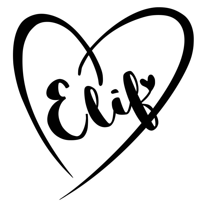 Elif Name First Name in Heart Frame