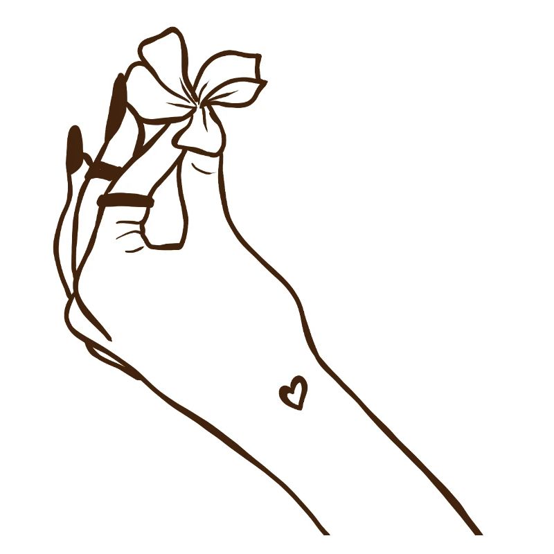 Hand mit Blüte
