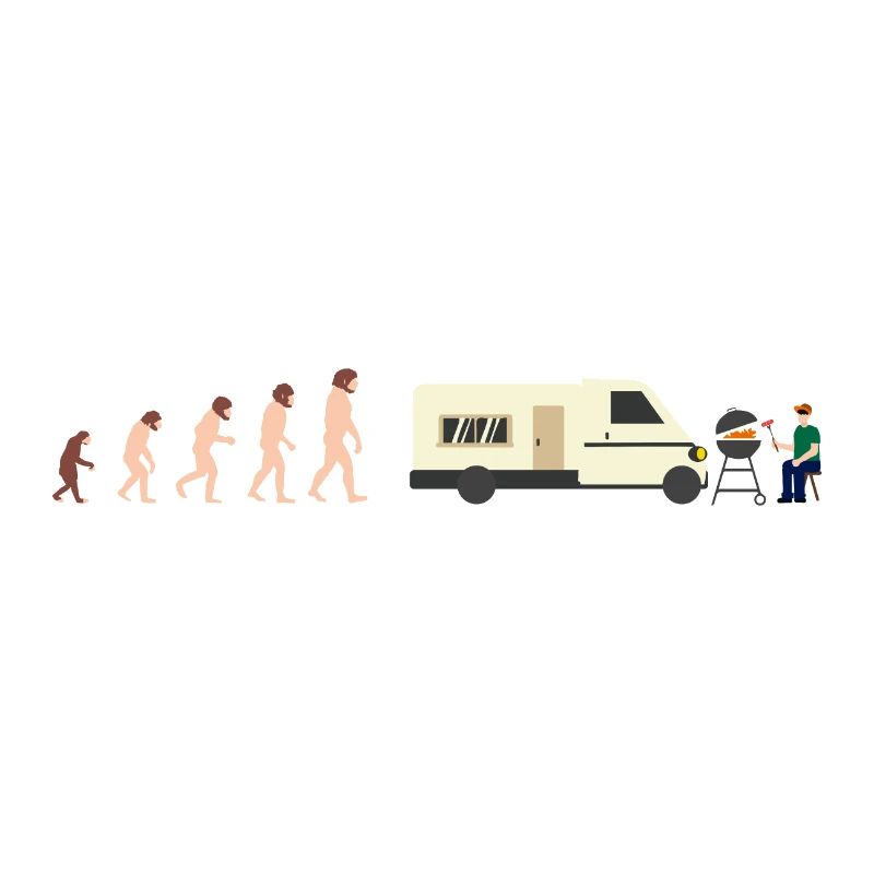 Evolution Camper Sommer Lustige Geschenkidee
