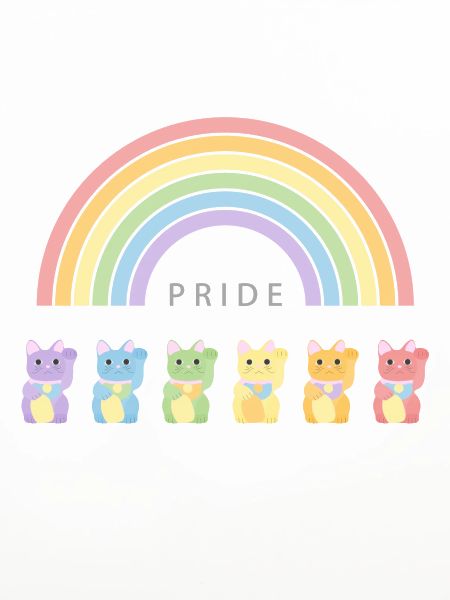 Winkekatze Regenbogen Pride Month