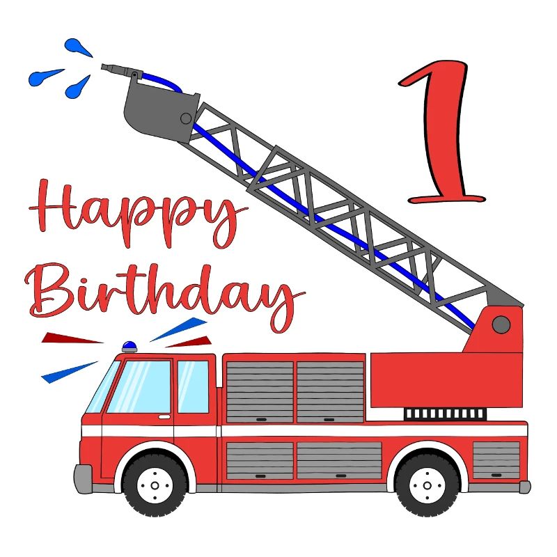 Fire engine Happy Birthday 1