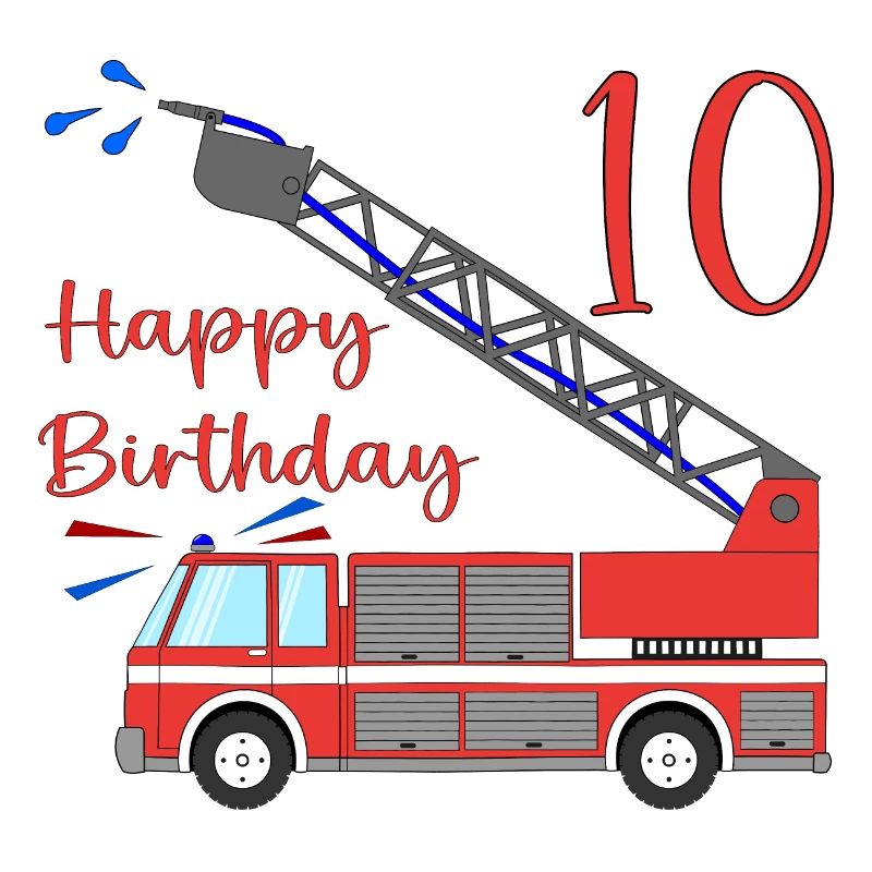 Fire engine Happy Birthday 10