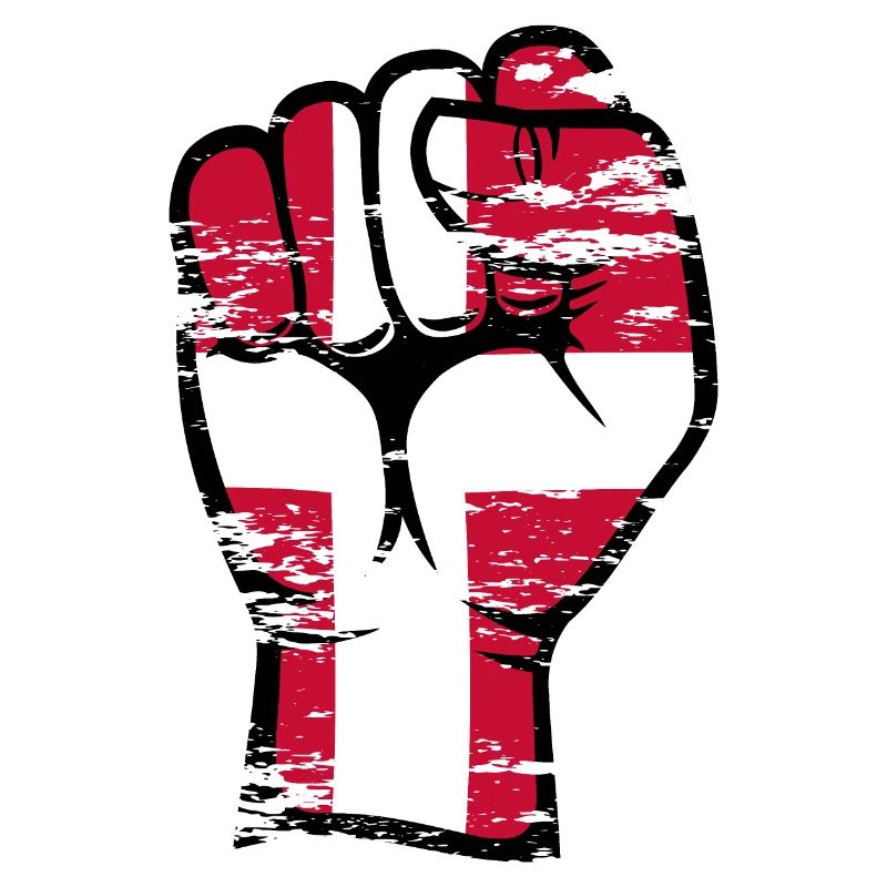Danemark Drapeau Poing Main Utilisé Symbole