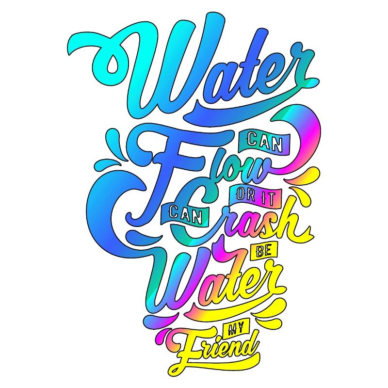 L'eau peut couler ou ...! Motif de script élégant!