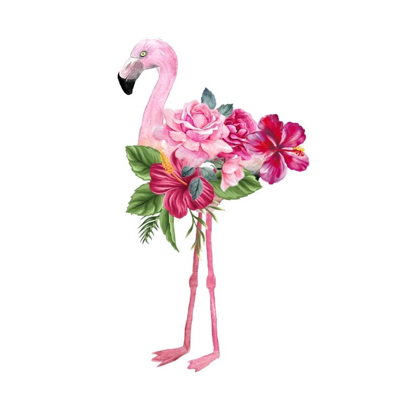 Flamingo mit Blumen