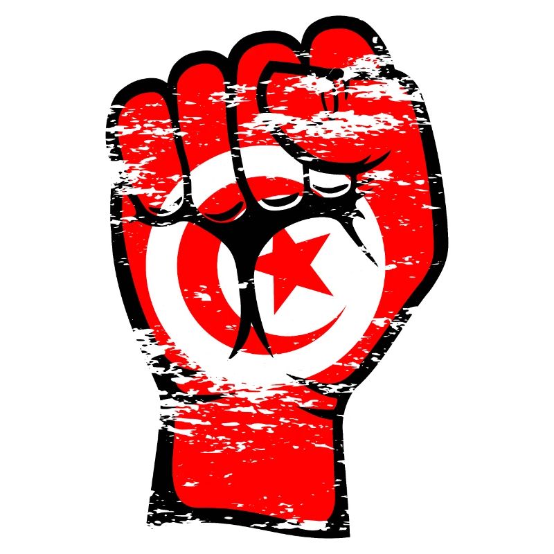 Tunisie Drapeau Poing Main Symbole utilisé