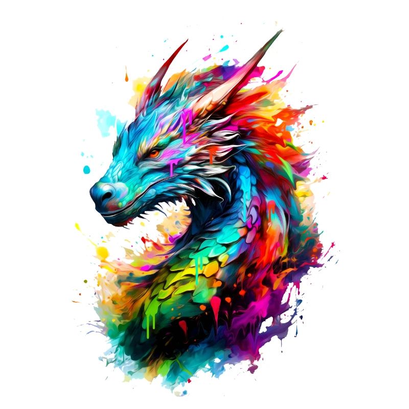 Bemalter Drache