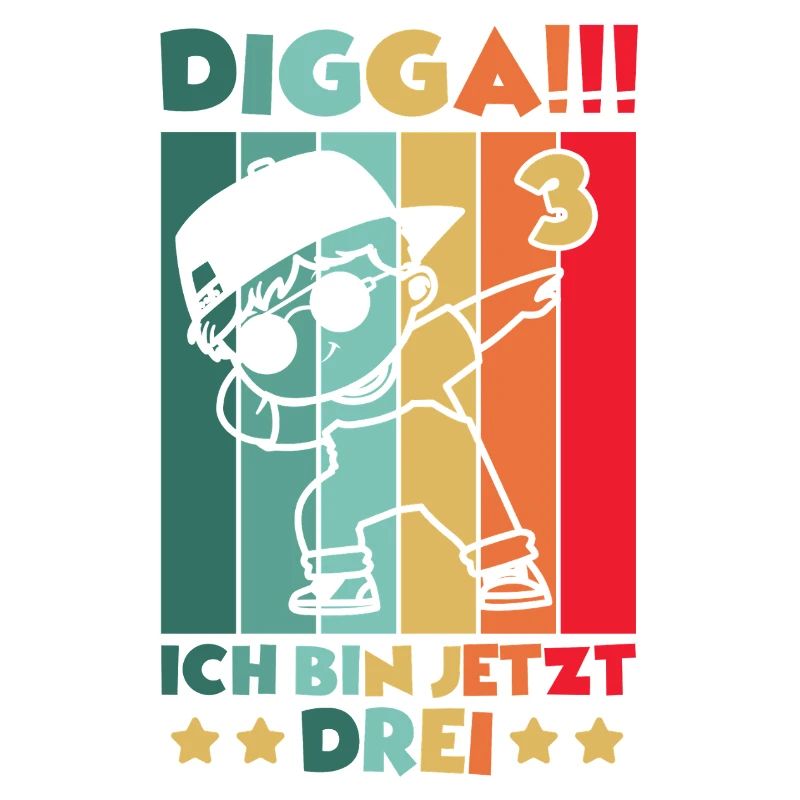Digga Ich Bin 3 Jahre 3 Geburtstag Dabbing Junge