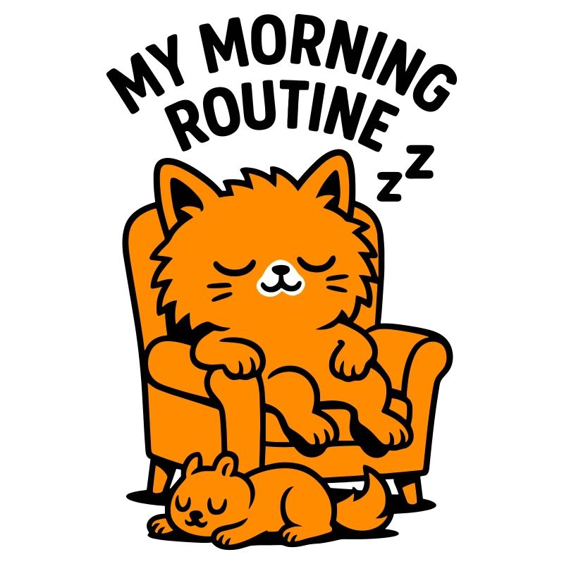 Routine matinale chat