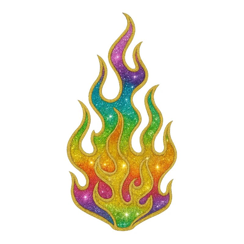 Regenbogenflammen Glitter