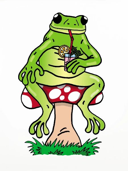 Frosch und Cocktail