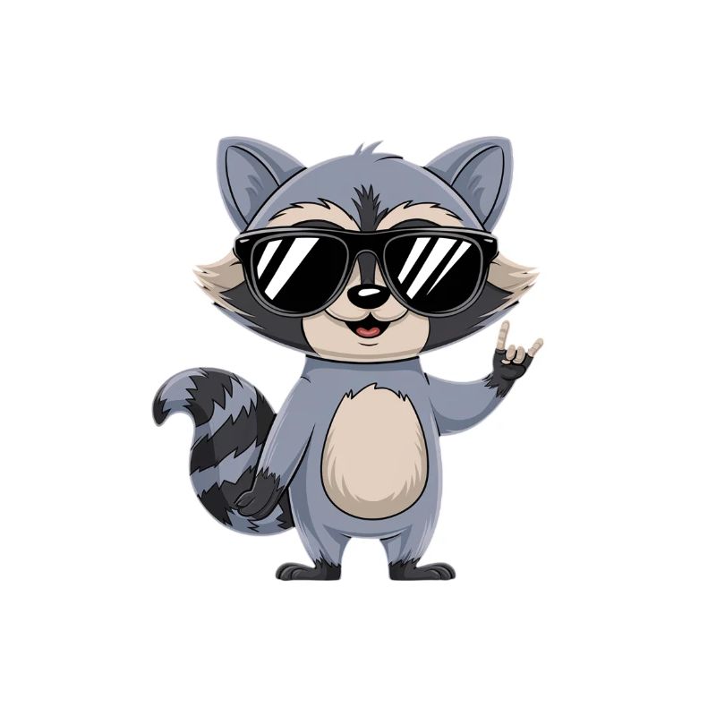 Waschbär mit Sonnenbrille