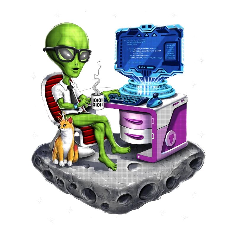 Weltraum-Alien-Programmierer