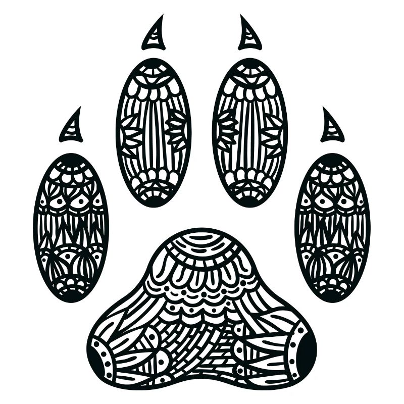 Zentangle d’impression de patte de chat