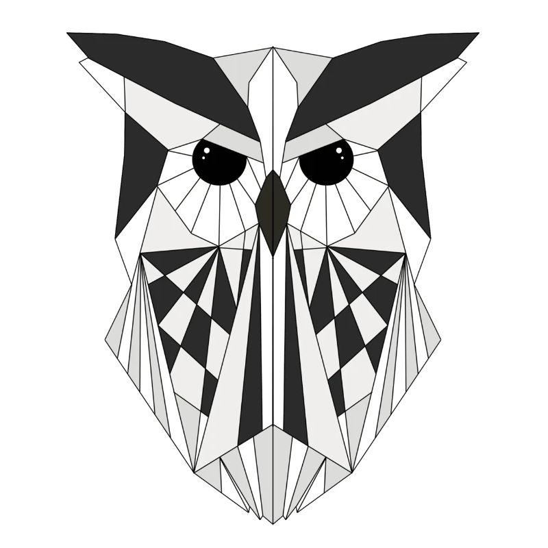 Weiße Eule geometrisch