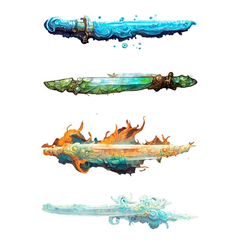 Vier Elemente Schwerter