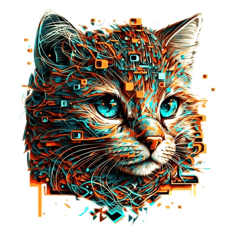 Baby Kitten Cat Face in Vector Optics