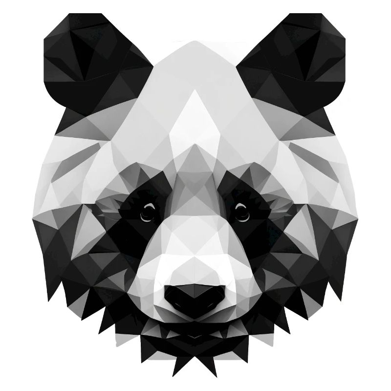 Minimalistischer Polygon-Panda