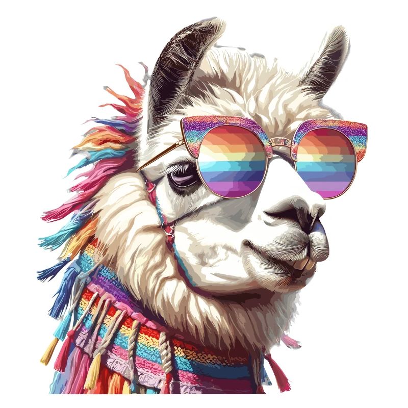 Lama im Regenbogen