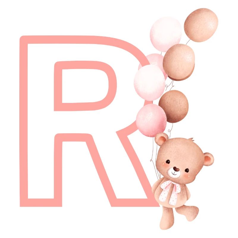 Buchstabe r rosa Bär