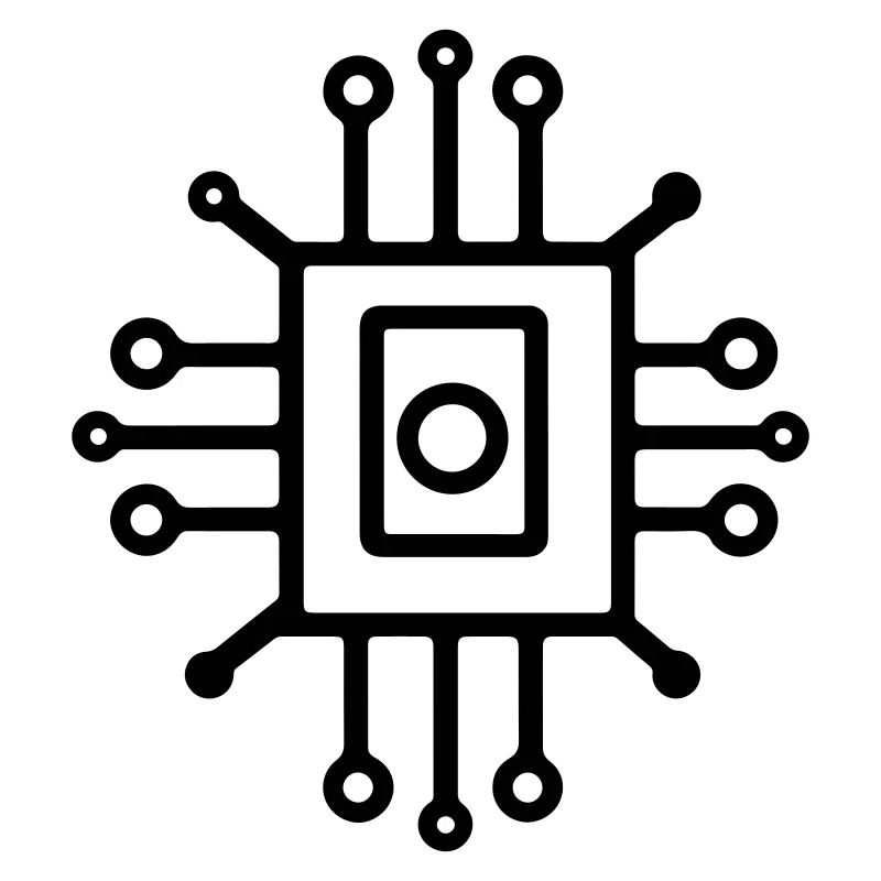 Digital Computer Chip Symbol