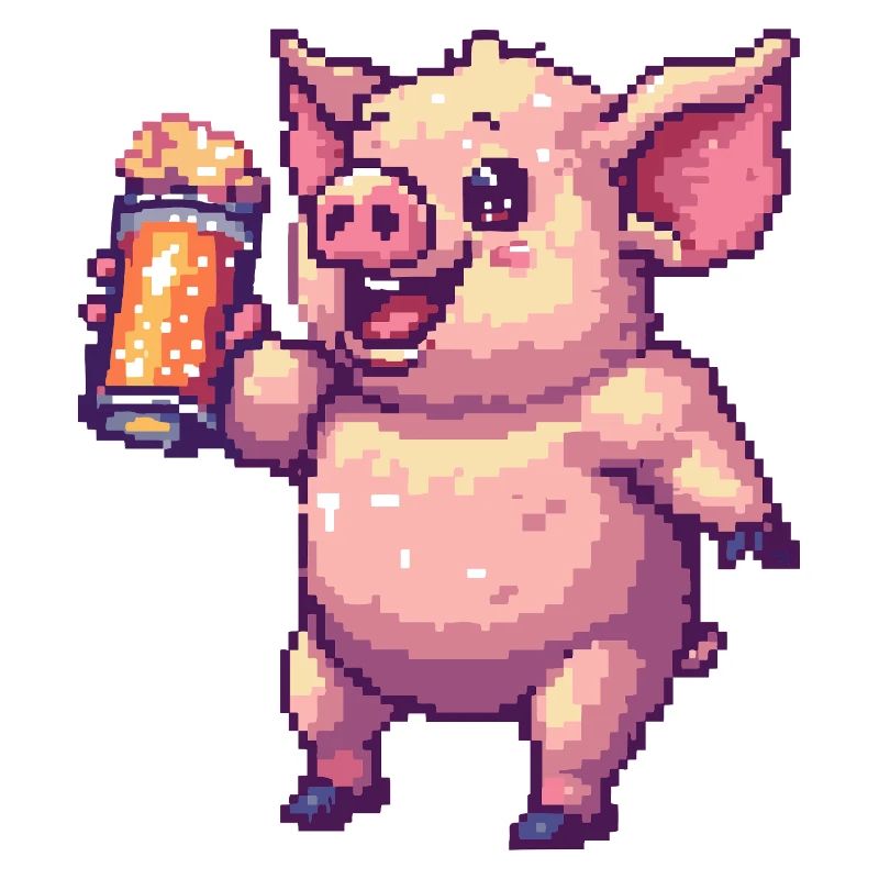 Schwein Pixel Bier