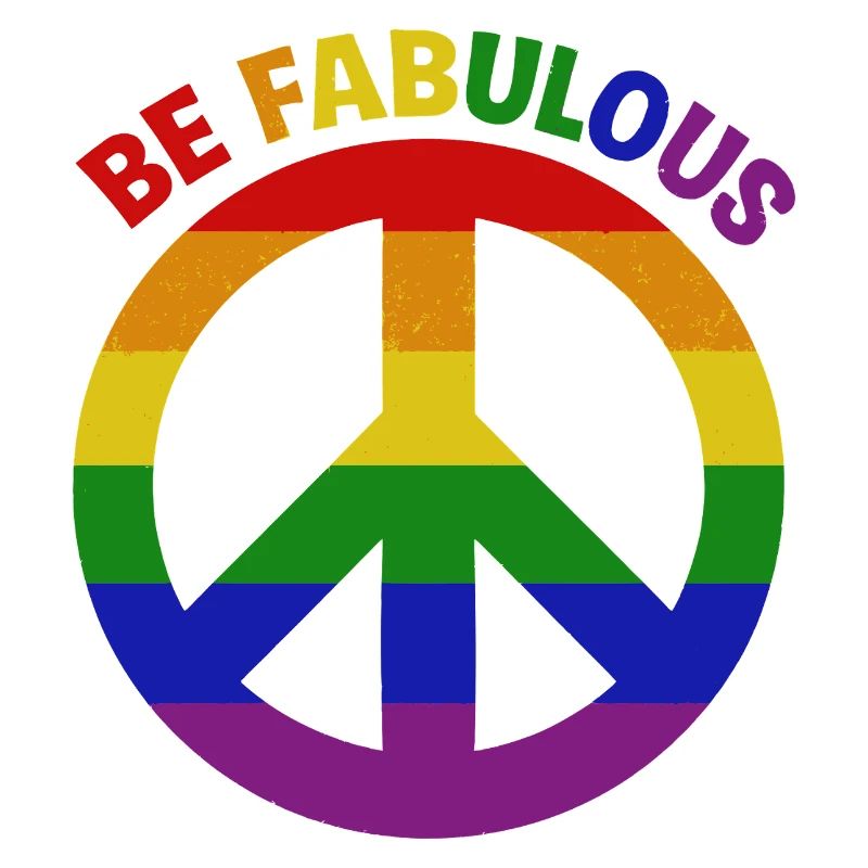 Lebendiges Regenbogen-Friedenszeichen "Be Fabulous"