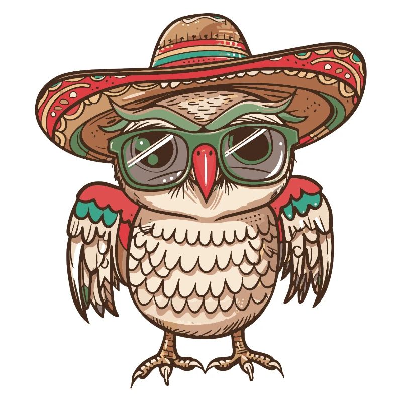 Eule Comic Lustig Sombrero