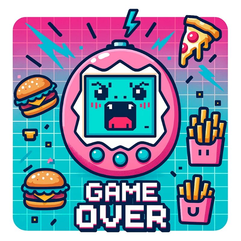 Pixel console, retro and snacks