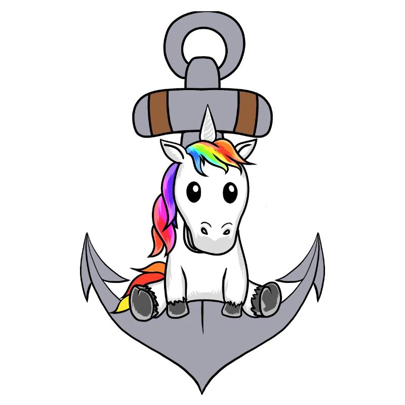 Anchor Unicorn Maritime Mythical Creature Sailor Ahoy